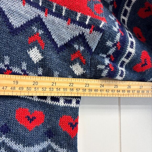 Vintage Ship N Shore Womens Norse Fair Isle Grannycore Hearts Sweater Size 1X - Picture 5 of 8